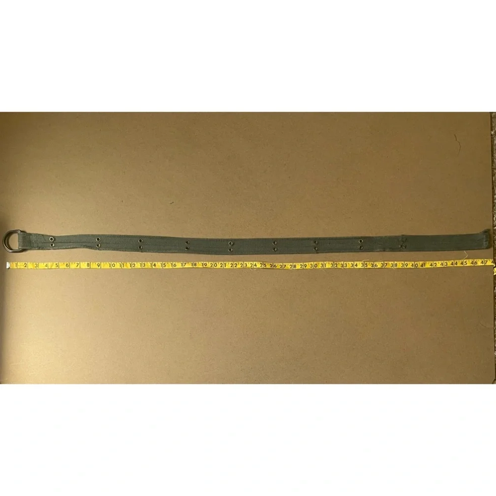 Distressed Eyelet Grommet Adjustable Green Canvas D-Ring Belt​